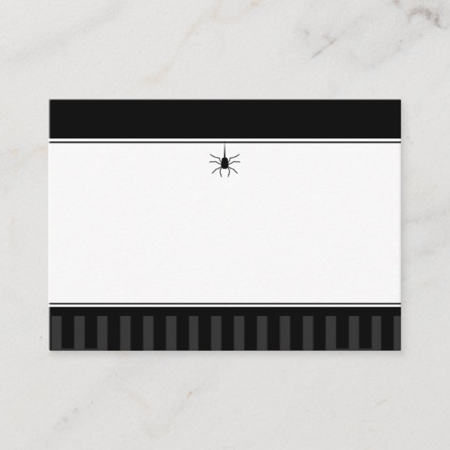 Bröllop-sitskort BLANK - Gothic Spider Placeringskort (Framsida)
