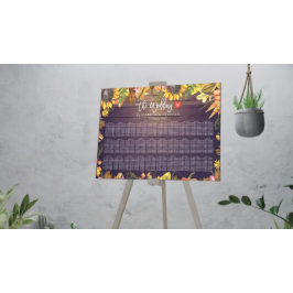 Bröllop Sittdiagram Höst löv Pumpkins Wood Poster