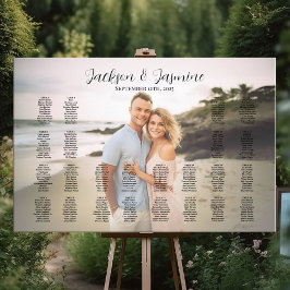 Bröllop-sittdiagram med redigerbart foto poster