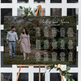 Bröllop-sittdiagram med redigerbart foto poster