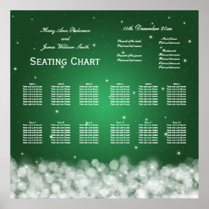 Bröllop: Sittdiagram Party Gnistra Emerald Poster