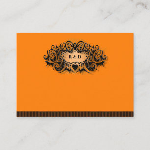 Bröllop Sittkort BLANK Halloween Orange Black Placeringskort