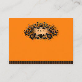 Bröllop Sittkort BLANK Halloween Orange Black Placeringskort