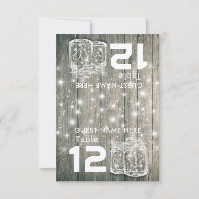 Bröllop Sittplats Ställe Bordsnummer Wood Mason Bu (Framsida)