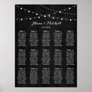 Bröllop, sittplatsplan, Rustic Lantern Bröllop Poster