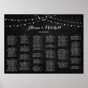 Bröllop, sittplatsplan, Rustic Lantern Bröllop Poster