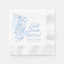 Bröllop ska äta dryck, gifta blöjor pappersservett