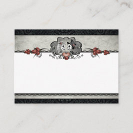 Bröllop Skeletons Black & Grått BLANK Place Cards Placeringskort