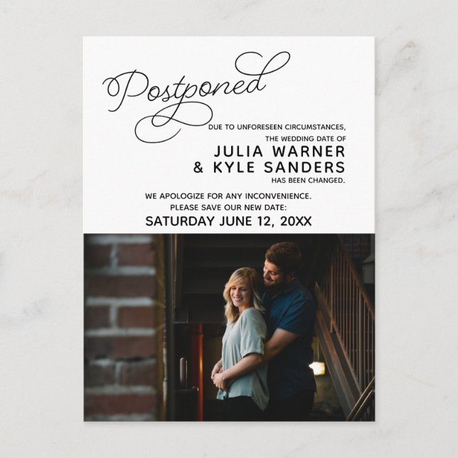 Bröllop sköt upp fotovykort vykort (Framsida)