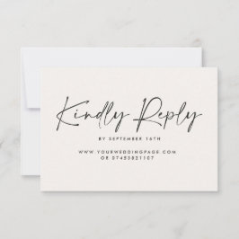 Bröllop-skript svar på modern svartvit elegant inbjudningar