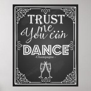 bröllop skriver på mig att du kan Dance Champagne Poster