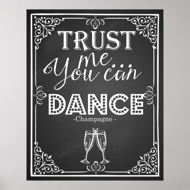 bröllop skriver på mig att du kan Dance Champagne Poster (Framsidan)