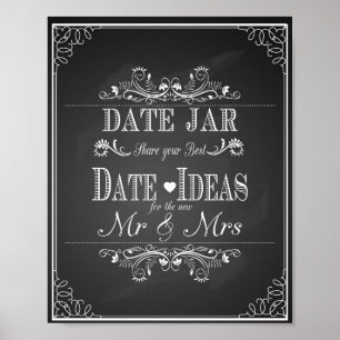 Bröllop skriver ut "Date burk"-vintagen Poster