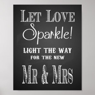 Bröllop skriver ut "Let Kärlek gnistra vintage cha Poster