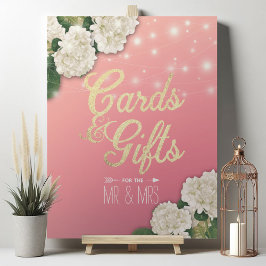 Bröllop-skyltkort och presentkort Hydrangea String Poster