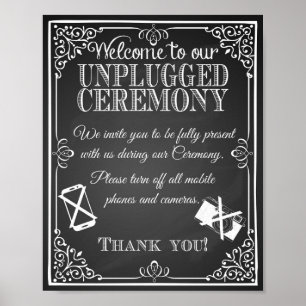 Bröllop-skyltschakttavla för ej ansluten ceremoni poster
