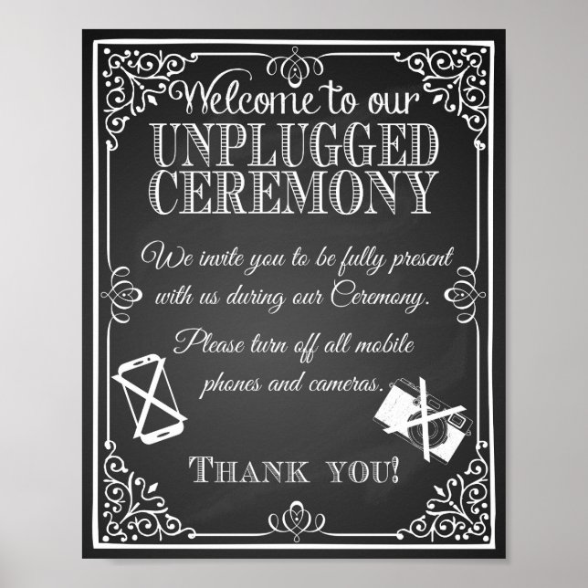 Bröllop-skyltschakttavla för ej ansluten ceremoni poster (Framsidan)