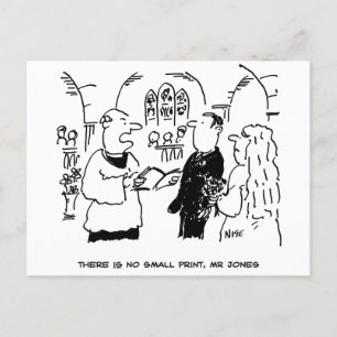 Bröllop Small Print Funny Vykort