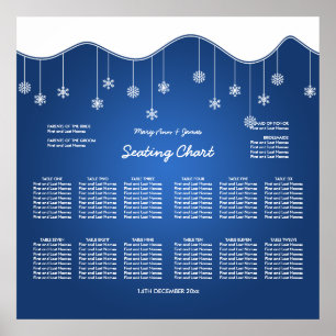 Bröllop Snowflake Dekoration Blue Poster