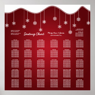 Bröllop Snowflake Dekoration Red Poster