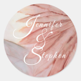 BRÖLLOP SÖT i ROSA Runt Klistermärke