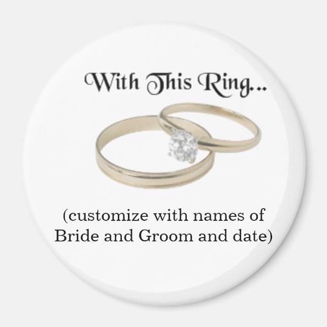 Bröllop Souvenir Magnet (Framsidan)