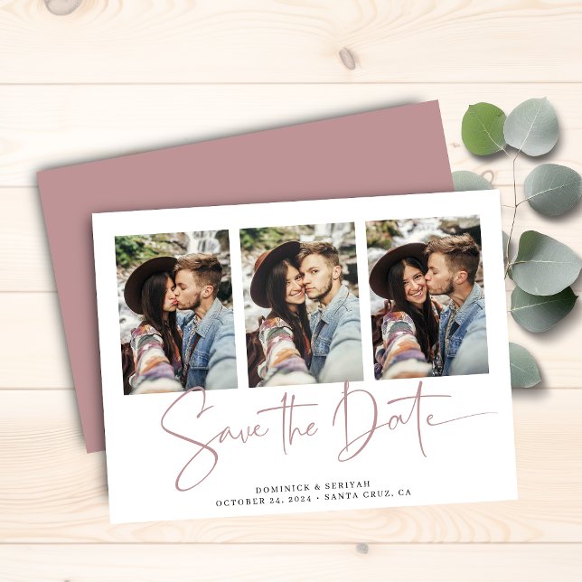 Bröllop spara datum (Budget Dusty Rose Typography Wedding Save the Date Card)