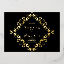 Bröllop spara datum Black Real Guld