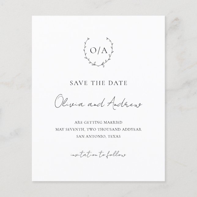 Bröllop spara datum budget för Vapensköld av utand (Framsida)