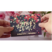 Bröllop Spara Datum Burgunder Blommig Lila Ljus