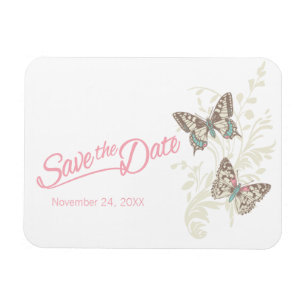 Bröllop spara datum butterflies magnet