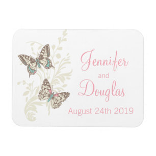 Bröllop spara datum butterflies magnet