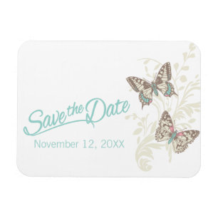 Bröllop spara datum butterflies magnet