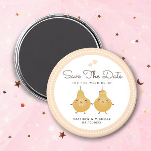 Bröllop spara datum Cute Mr & Mrs Make & Wife Magnet