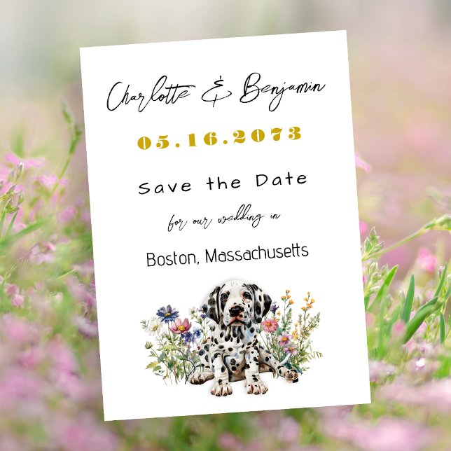 Bröllop spara datum Dalmatien Puppy Announcement Datumet (Skapare uppladdad)