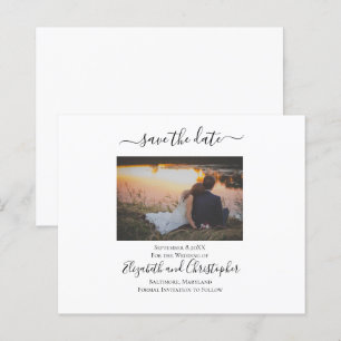 Bröllop Spara Datum Elegant Formell Fotokort