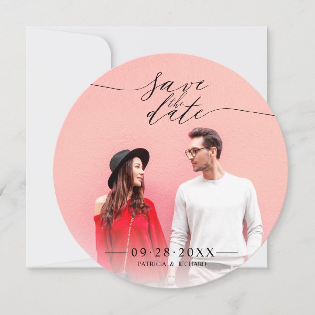 Bröllop spara datum-foto med enkel Chic Inbjudningar (Framsida)