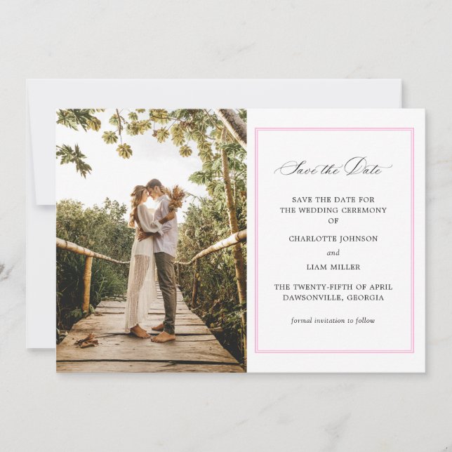 Bröllop spara datum fotomeddelande spara datumet (Framsida)