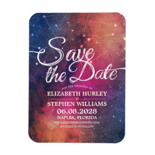 Bröllop spara datum Galaxy Nebula Constellations Magnet