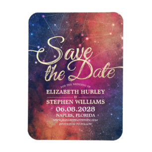 Bröllop spara datum Galaxy Nebula Constellations Magnet
