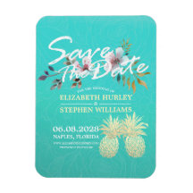 Bröllop spara datum Golden Pineapples Teal Ro