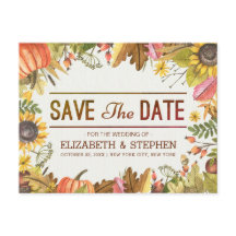 Bröllop Spara Datum Höst Löv Pumpa A