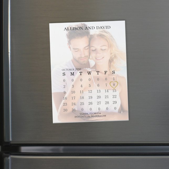 Bröllop spara datum-kalenderfoto 6 radrapport (Skapare uppladdad)
