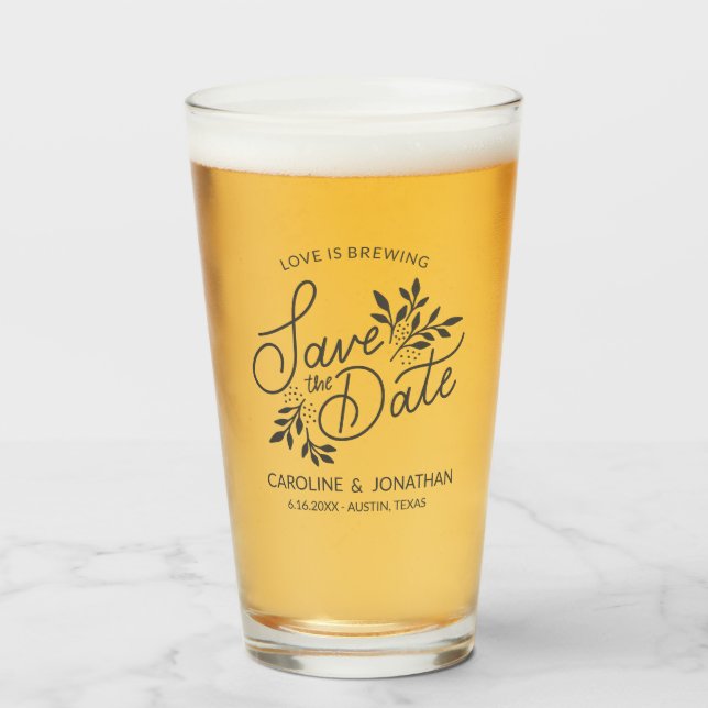 Bröllop spara datum Kärlek bryter botaniska arter Glaskopp (Framsida fylld)