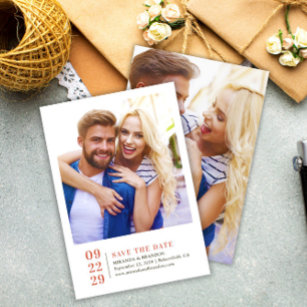 Bröllop spara datum-kort för enkel Elegant Spara Datumet