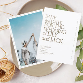 Bröllop spara datum-kort med fotoinbjudan inbjudningar