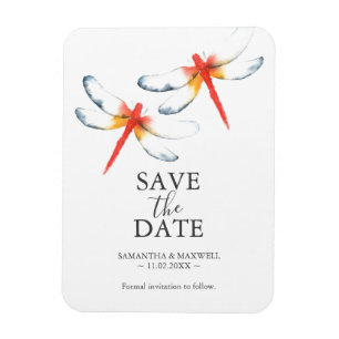 Bröllop spara datum Magnets Red Dragonfly Magnet