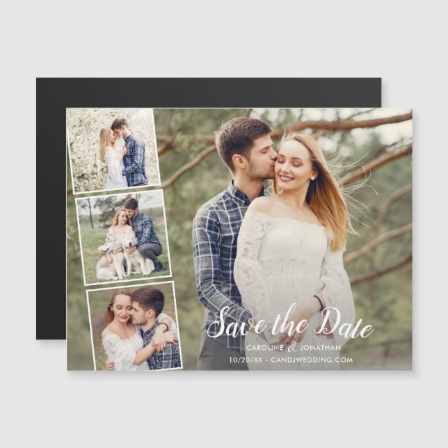 Bröllop spara datum Många fotosamlingar (Fram/baksida)
