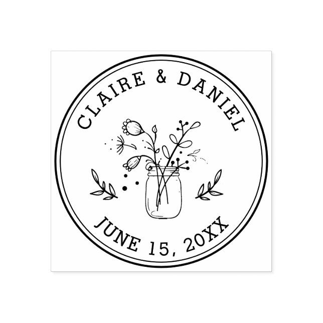 Bröllop spara datum Mason Burk Flowers Stämpel (Tryck)