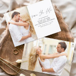 Bröllop spara datum Photo Elegant Simple Spara Datumet<br><div class="desc">Bröllop spara datum-kort med foto på framsidan och baksidan. Spara datumkorten innehåller en modern handskriven kursiv skripttypografi som är elegant,  enkel och modern till använda efter att du bröllopsdag firande.</div>